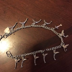 Sterling silver dolphin anklet